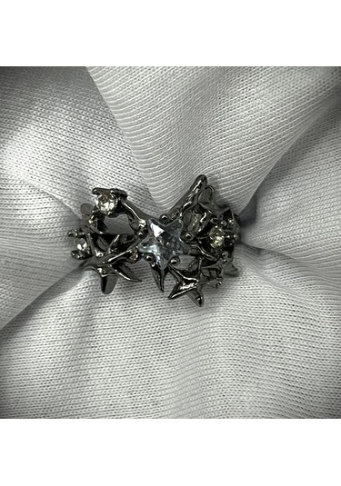 Dükkan Design Yıldızlar Toluluğu Taşlı Yüzük Antrasit