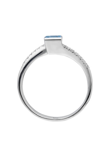 Sirius Pırlanta Ve Prenses Kesim Mavi Topaz Taşlı Yüzük 0823R0181