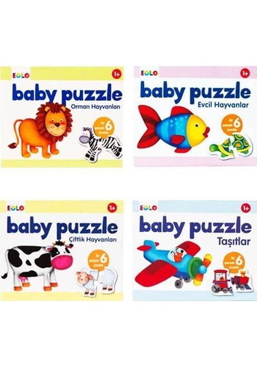 +1 Yaş 4'Lü Baby Puzzle Seti (Eolo Yayınları)