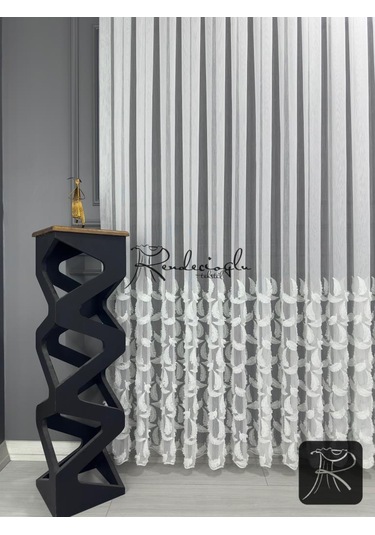 Tül Perde Brillant Marka Püsküllü Etek Geniş İşleme Bakpüs Desen Püskül2