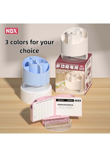 Suofeng 6 Bölmeli Kalemlikli Çok Amaçlı Masa Organizatörü - Aynalı, Yazı Tahtalı, Hesaplamalı Beyaz