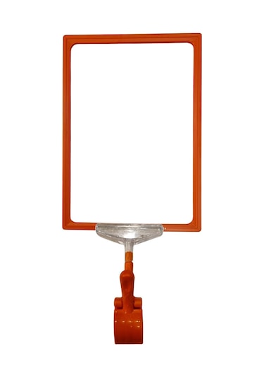 10 Adet Turuncu A4 Mandallı Raf Sepet Etiketi Çerçeveli Etiketlik Turuncu