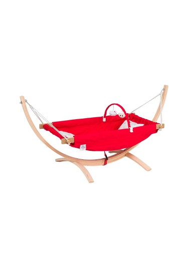Holmen Fethiye Cibinlikli Ahşap Hamak Kırmızı