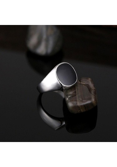 Dancemonkey Yüzük Yüzük Yağ Takı Siyah Klasik Kişilik Gümüş Erkek Damlayan 8 Es Gümüş