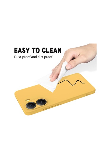 Xiaomi Poco X7 Pro İçin Düz Renk Sıvı Silikon Damlamaz Tam Kapsama Telefon Kılıfı Sarı