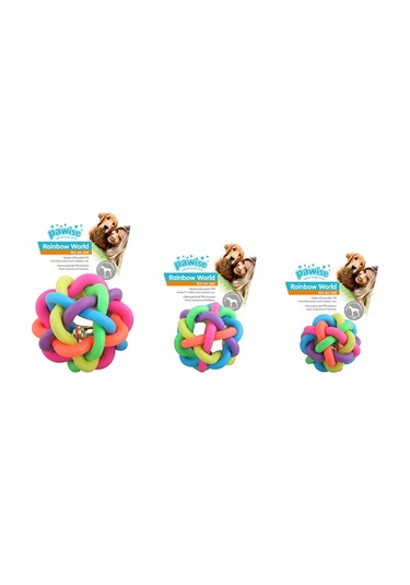 Pawise Rainbow World Örgü Köpek Oyun Topu 10.5 CM