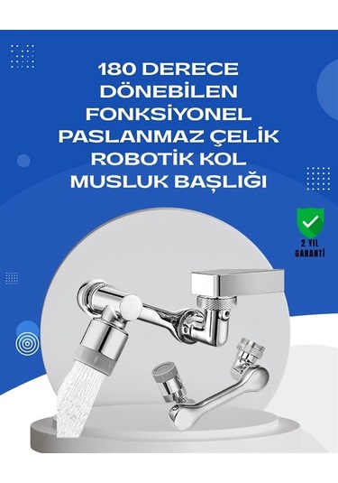 Bfs 1080 Dönebilen Musluk Aparatı Çift Su Akışı, Robotik Kol Tasarımı Ve Su Tasarrufu Özellikli Çok Renkli