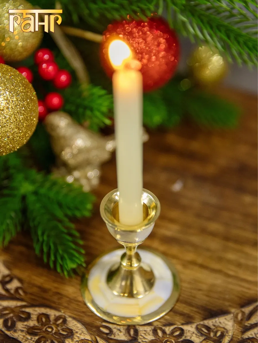 Gang Sedefli Pirinç Şamdan 292840169 Altın Rengi