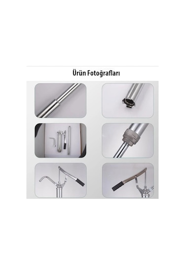 Paslanmaz Manuel Varil Pompası 20Lt/Dk, Mazot Yağ Pompası