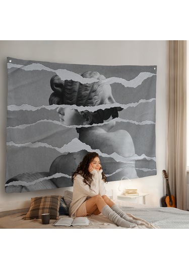 Yunan Heykeli Görüntüsü Yırtık Kağıt Duvar Örtüsü-7231