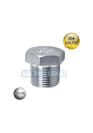 Paslanmaz Çelik Tapa Dış Dişli 304 Kalite 1 Parmak