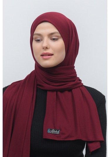 Altobeh Tesettür Kadın Düz Renk Penye Şal Hijab - Koyu Bordo