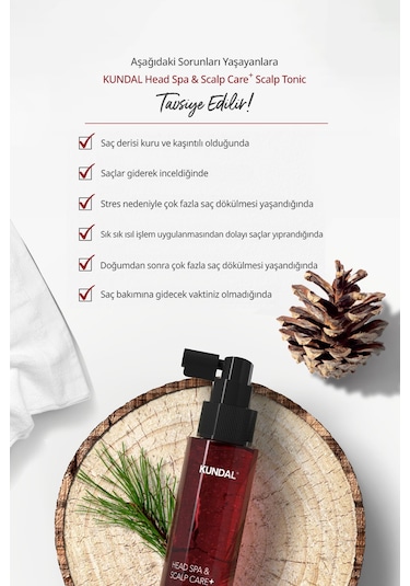 Kafein İçeren Dökülme Karşıtı Saç Derisi Güçlendirici Tonik Kundal Head Spa & Scalp Care Scalp Tonic