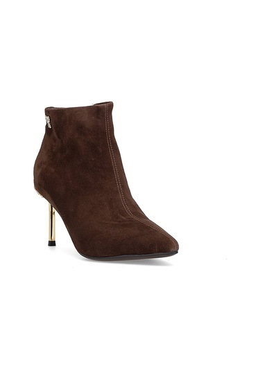 Guja 25k417 Kadın Hakiki Deri Topuklu Bot Kahverengi Kahverengi