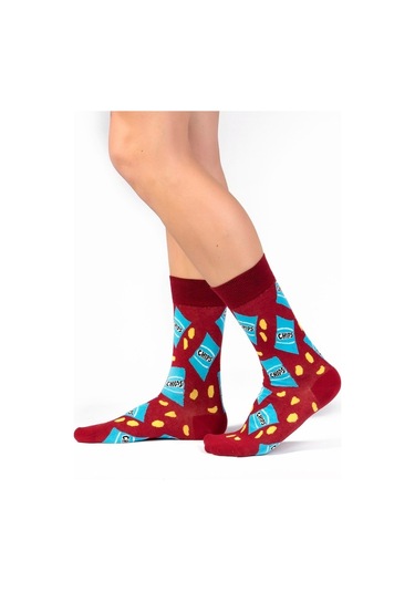 6'lı Organik Pamuklu Dikişsiz Erkek Çok Renkli Desenli Çorap (448387586) Turuncu