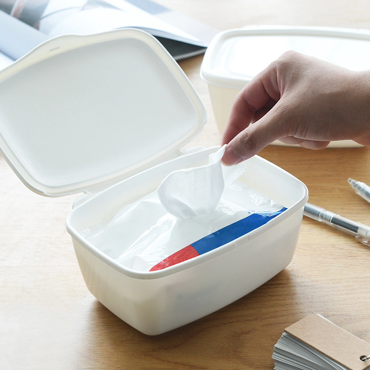 Geeksen Beyaz Plastik Kapaklı Masa Organizatörü - Makyaj, Ofis Malzemeleri Ve Küçük Eşyalar İçin Uzun Ömürlü Depolama Kutusu Diğer