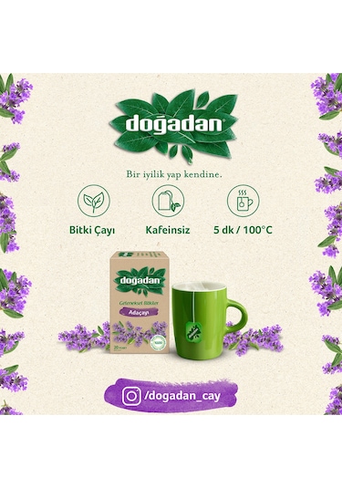 Doğadan Ada Çayı Bitki Poşet Çay 20'li 50 G