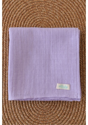 Organik Pamuk Çift Katlı Müslin Örtü Lavanta 75x85 CM Lavanta