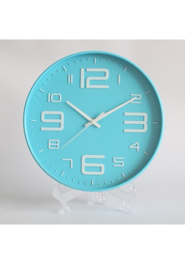 Hfambition 12 İnç 30cm Sessiz Duvar Saati, Modern Ev Salonu İçin立体 Rakamlı简约 Tasarım, Beyaz Çerçeve Siyah Arka Plan Beyaz Yazı, Dayanıklı Malzeme Siyah