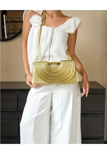 Willowhaven Beyaz Kadın Lüks El Çantası Rüşeyf Kenar Manyetik Kapama Büyük Kapasite Beyaz