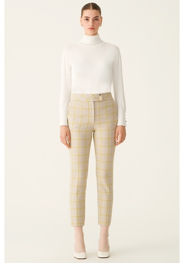 Perspective Jania Regular Fit Ekose Desenli Vizon Fıstık Yeşili P Vizon - Yeşil