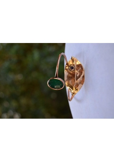 Stoneage Jewellery Yeşim Taşlı Tasarım Bileklik Bronz