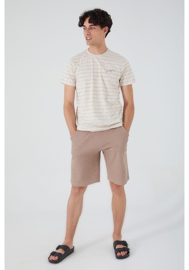 Arnetta Seagull Bej Erkek Bermuda Takım 001