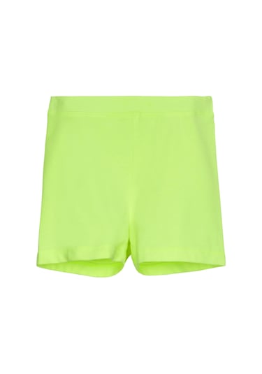 Lovetti Neon Sarı Kız Çocuk Düz Basıc Dans Şortu 7605S019 Sarı