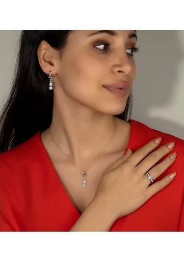 Elmas Montürü Gümüş 3'Lü Takı Seti