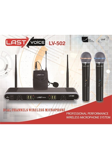 Last Voice Lv-502 Uhf Sistem Profesyonel Çift El Telsiz Mikrofon
