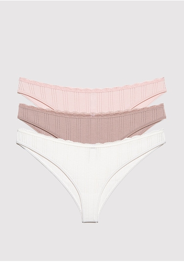 Mavi - 3lü Klasik Külot 1913819-17865 Pembe