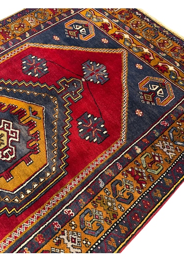 El Dokuma Vintage Yahyalı Halısı 120x211 Eskitme Yün Halı