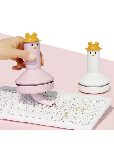 Çocuk El Masaüstü Elektrikli Süpürge Şarj Edilebilir Küçük Mini Temizleyici Sarı - Siyah