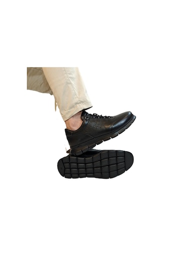 Voyager 1160 Siyah Hakiki Deri Erkek Ayakkabı Siyah