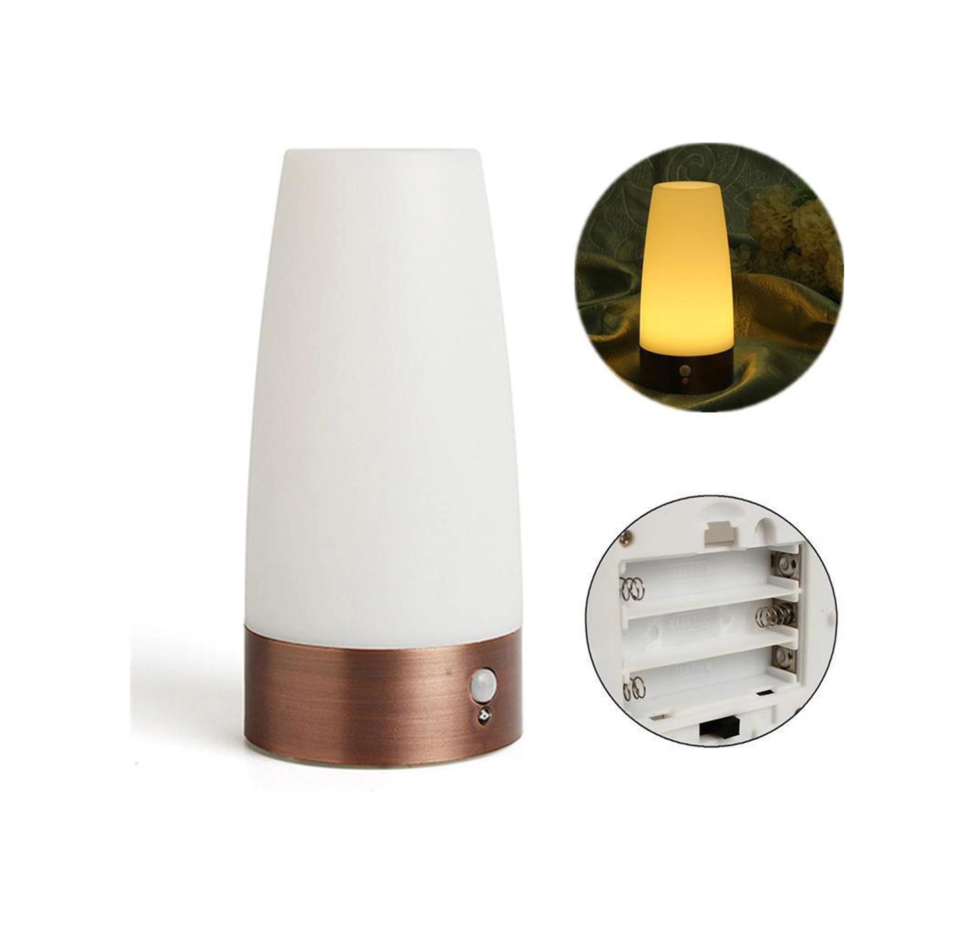 Kangvka Dairesel Led Hareket Sensörlü Lambader - Yatak Odası/bar Işığı, Sürekli Açık/sensör Modu, 3aaa Pil Pil Yok , Yumuşak Işık Diğer