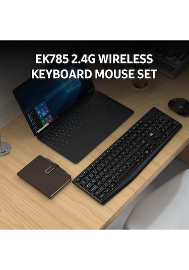 Kangvka Fude Ek785 Kablosuz Klavye-fare Seti 2.4g 15m Menzil 106 Tuş 3 Seviye Dpı Ev & Ofis Windows/mac Uyumlu Siyah Pil Yok Diğer