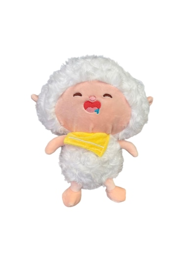 Sevimli Uyku Arkadaşım Kuzu Peluş Oyuncak 25 Cm Beyaz