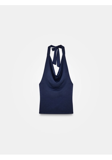 Dilvin 32973 Degaje Yaka Top-k.lacivert