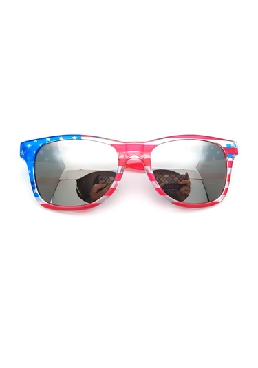 Patriotic Clear Frames Klasik Amerikan Bayrağı Güneş Gözlüğü B Çok Renkli