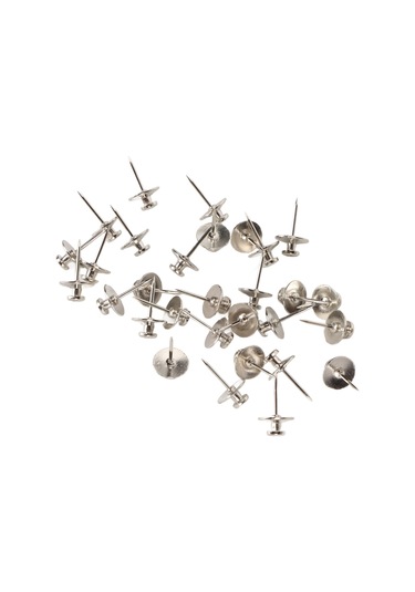 Mufunye 30 Adet Gümüş Renkli Çinko Alaşımlı İki Uçlu Paspas, Fotoğraf Duvarı Ve Softboard İçin Dıy Dekoratif Tak钉, Hafif Nesneleri Sabitleyen Taşınabilir Depolama Kutusu İçerir