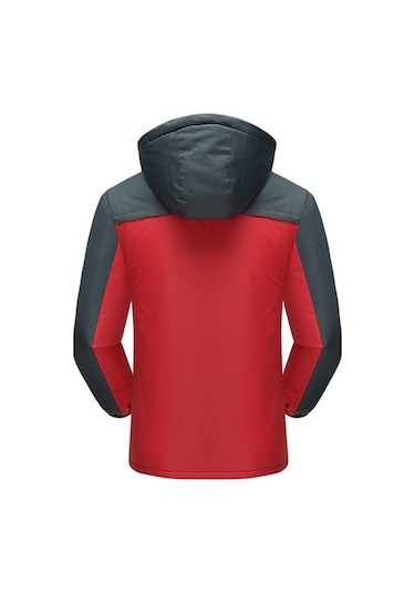 Outdoor Rüzgar Su Geçirmez Kalın Polar Kapüşonlu Mont Mavi