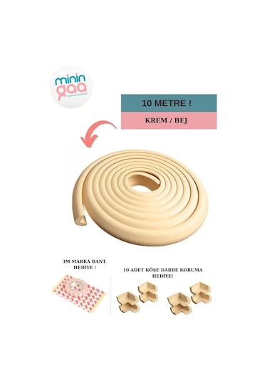 A Kalite 3m Bant 10 Metre 10 Adet Gri Rek Köşe Koruyucu Esnek Ve Yumuşak Kauçuk Kenar Koruyucu 001
