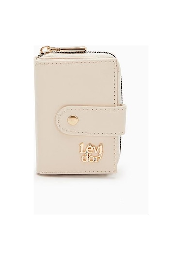Levidor Fermuarlı Kadın Cüzdan - Krem Krem