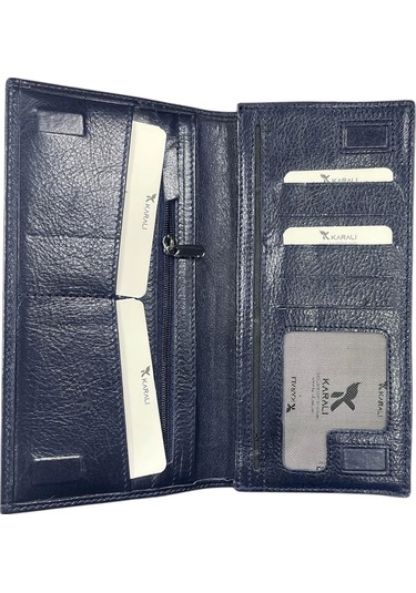 Karali Deri Mıknatıslı Arka Kartlık Cüzdan Lacivert Bc429-4 Lacivert
