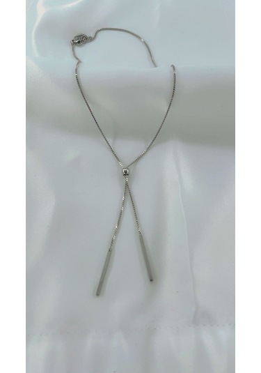 Kadın Ayarlana Bilinir Zincir Çelik Kolye Gümüş Renk