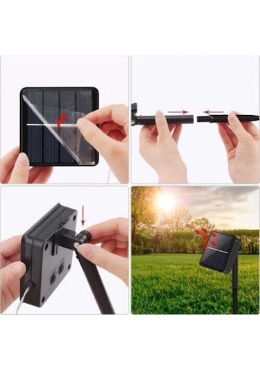 Solar 100 Ledli 12 Metre Bahçe Aydınlatma