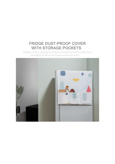 Qingmipy "buzdolabı Ve Çamaşır Makinesi İçin 3 Cep Düzenleyici Toz Geçirmez Örtü - Peva Malzeme" Çok Renkli