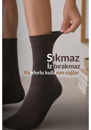 Orbis 7'li Erkek Pamuk Yoğun Yumuşak Soket Düz Çorap Siyah
