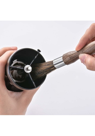 Lemestar Espresso Makinesi Ve Kahve Değirmeni Temizleme Fırçası - Doğal Yaban Domuzu Tüyü, Ceviz Ağacı Sapı Ve Deri Askı Diğer