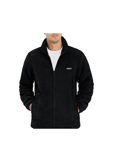 Oversize Peluş Sweatshirt Erkek Polar Sweatshirt Erkek Sweatshirt Oversıze-peluss Siyah